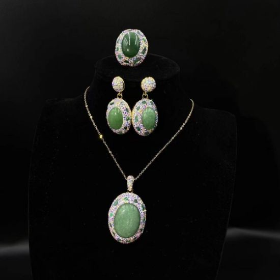 Picture of original design Hot-Selling Non-Fading Exquisite Luxury Handmade Inlaid Agate Jewelry Set: Three Pieces.